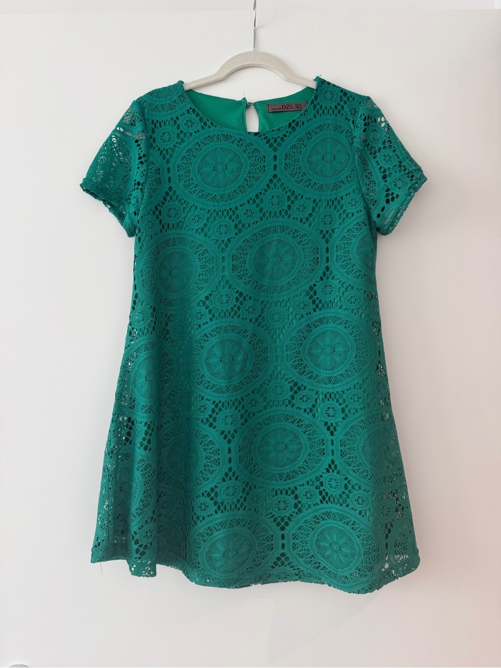 Green Mini Dress with Short Sleeves